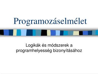 Programozáselmélet