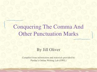 Conquering The Comma And Other Punctuation Marks