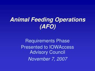 Animal Feeding Operations (AFO)