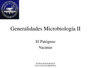 Generalidades Microbiología II