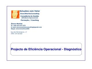 Projecto de Eficiência Operacional - Diagnóstico