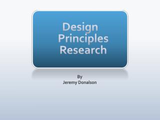 Design Principles Research
