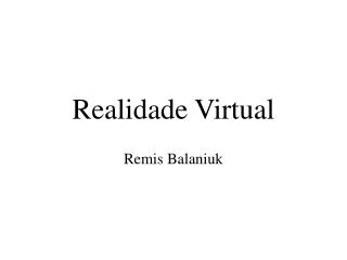 Realidade Virtual