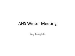 ANS Winter Meeting