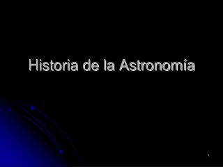 Historia de la Astronomía