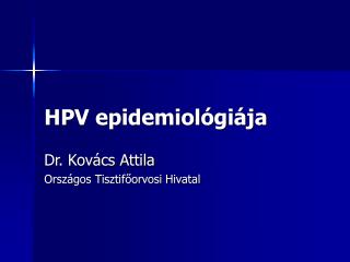 HPV epidemiológiája