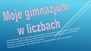 Moje gimnazjum w liczbach