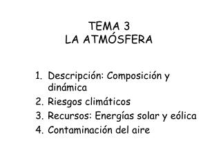 TEMA 3 LA ATMÓSFERA