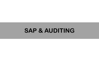 SAP &amp; AUDITING