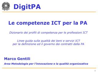 Le competenze ICT per la PA