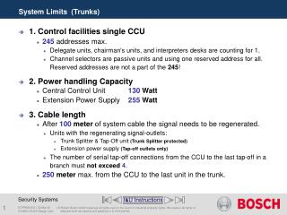 System Limits (Trunks)