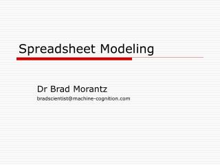 Spreadsheet Modeling