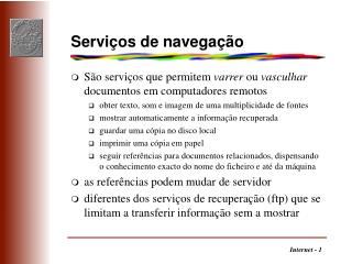 Serviços de navegação