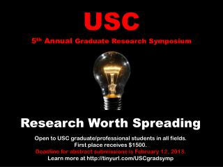 USC 5 th Annual Graduate Research Symposium