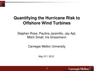 Quantifying the Hurricane Risk to Offshore Wind Turbines