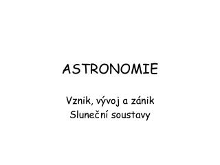 ASTRONOMIE