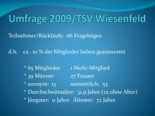 Umfrage 2009/TSV Wiesenfeld