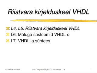 Riistvara kirjelduskeel VHDL