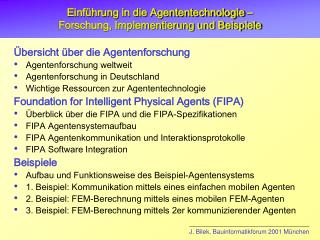 Einführung in die Agententechnologie – Forschung, Implementierung und Beispiele