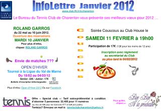InfoLettre Janvier 2012