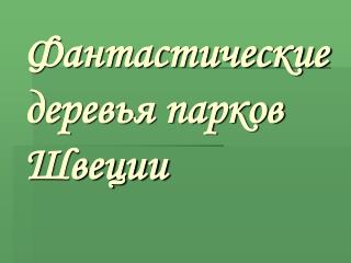 Фантастические деревья парков Швеции