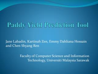 Paddy Yield Prediction Tool