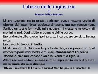 L’abisso delle ingiustizie di Marton Mihut Norbert