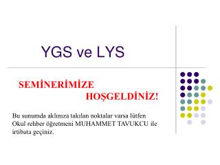 YGS ve LYS