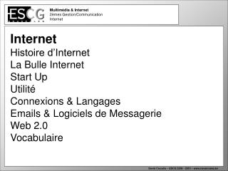 Multimédia &amp; Internet 2èmes Gestion/Communication Internet