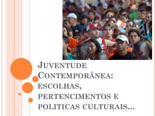 Juventude Contemporânea: escolhas, pertencimentos e politicas culturais...