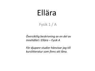 Ellära