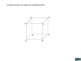 a) Určete odchylku dvou stěnových úhlopříček krychle.