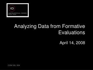 Analyzing Data from Formative Evaluations