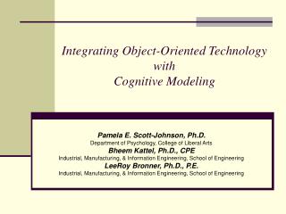 Integrating Object-Oriented Technology with Cognitive Modeling
