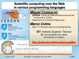 Scientific computing over the Web in various programming languages
