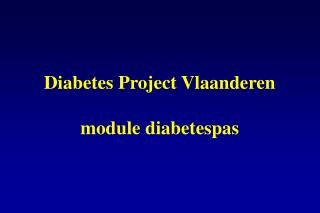 Diabetes Project Vlaanderen module diabetespas