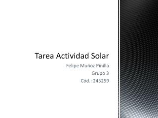 Tarea Actividad Solar