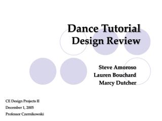 Dance Tutorial Design Review