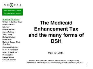 The Medicaid Enhancement Tax and the many forms of DSH