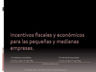Incentivos fiscales y económicos para las pequeñas y medianas empresas .