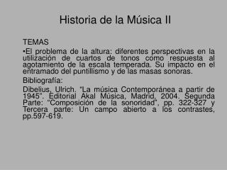Historia de la Música II