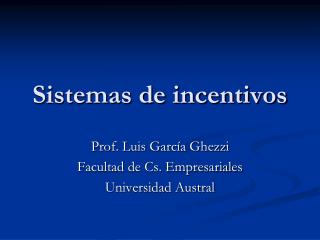 Sistemas de incentivos