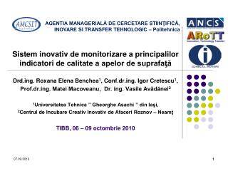 Sistem inovativ de monitorizare a principalilor indicatori de calitate a apelor de suprafaţă