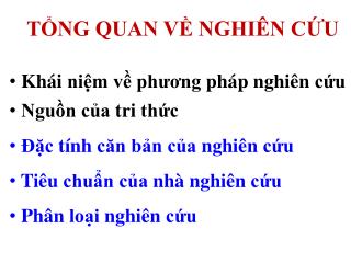 TỔNG QUAN VỀ NGHIÊN CỨU