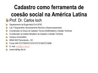 Cadastro como ferramenta de coesão social na América Latina
