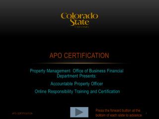 APO Certification