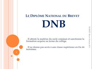 Le Diplôme National du Brevet DNB
