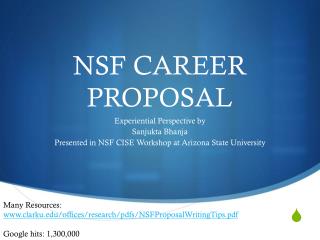 NSF CAREER PROPOSAL