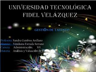 UNIVERSIDAD TECNOLÓGICA FIDEL VELÁZQUEZ