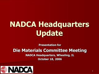 NADCA Headquarters Update